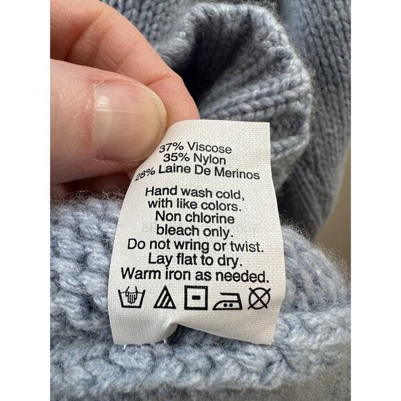 J. Crew Womens Wool Blend Sweater Size M Blue Preppy Academia Minimalist Classic - Picture 5 of 8